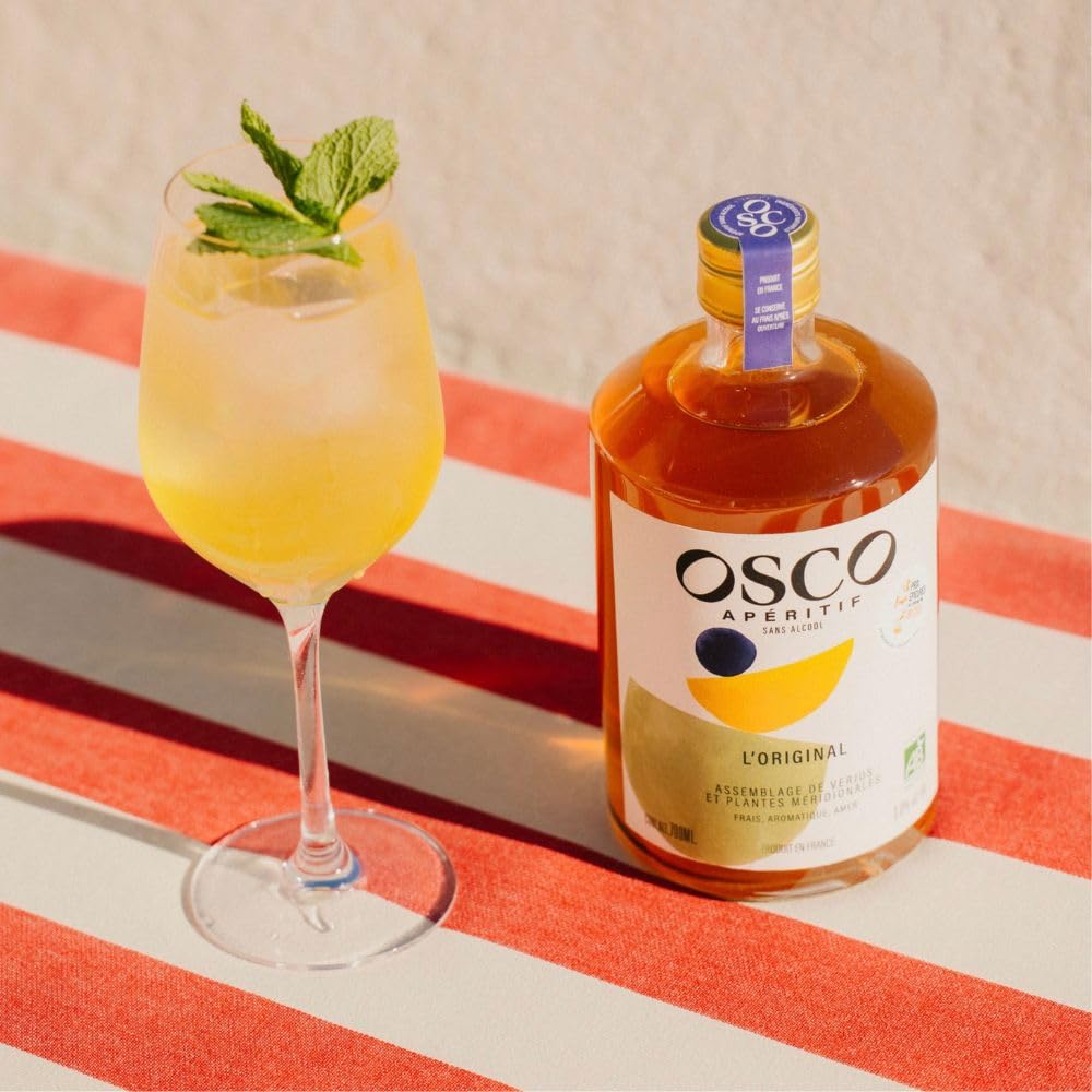 OSCO L'Original apéritif sans alcool 0.0% bio 700 ml - Spiritueux sans alcool amer, aromatique, frais - Apéritf vegan, sans gluten, plusieurs fois primé et à faible teneur en sucre