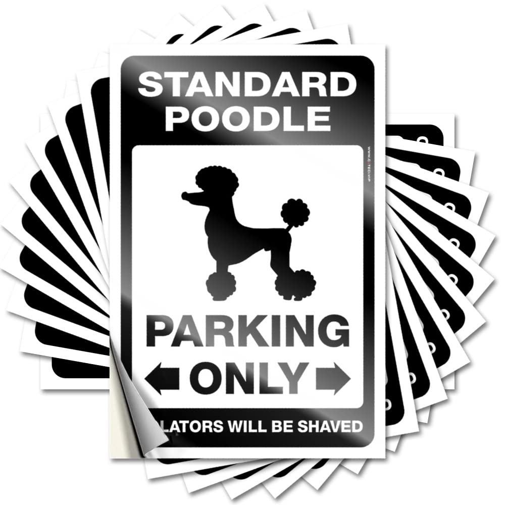 Fzfn Men's Colour Saying Front Entrance Decor Math Smiley Face Bumper Standard Poodle Parking Only - Scratch Resistant Stickers(6X9cm)