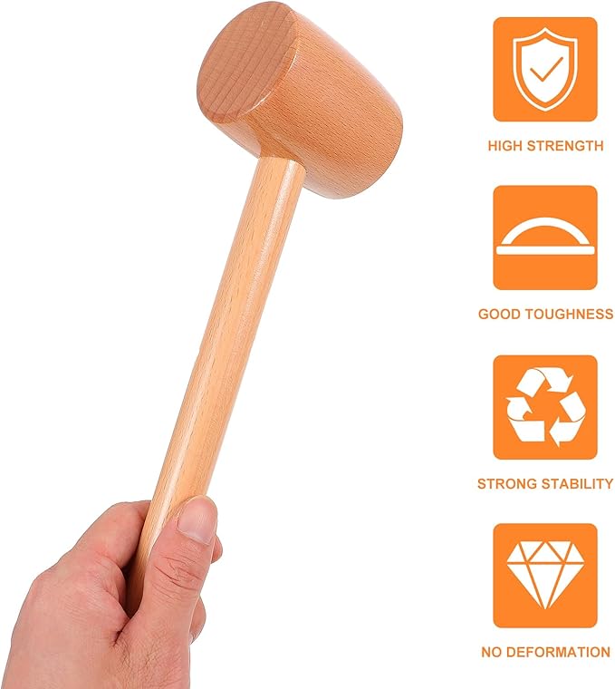 Martillo de Madera Mini para Ablandar Carne y Mariscos miniatura 4