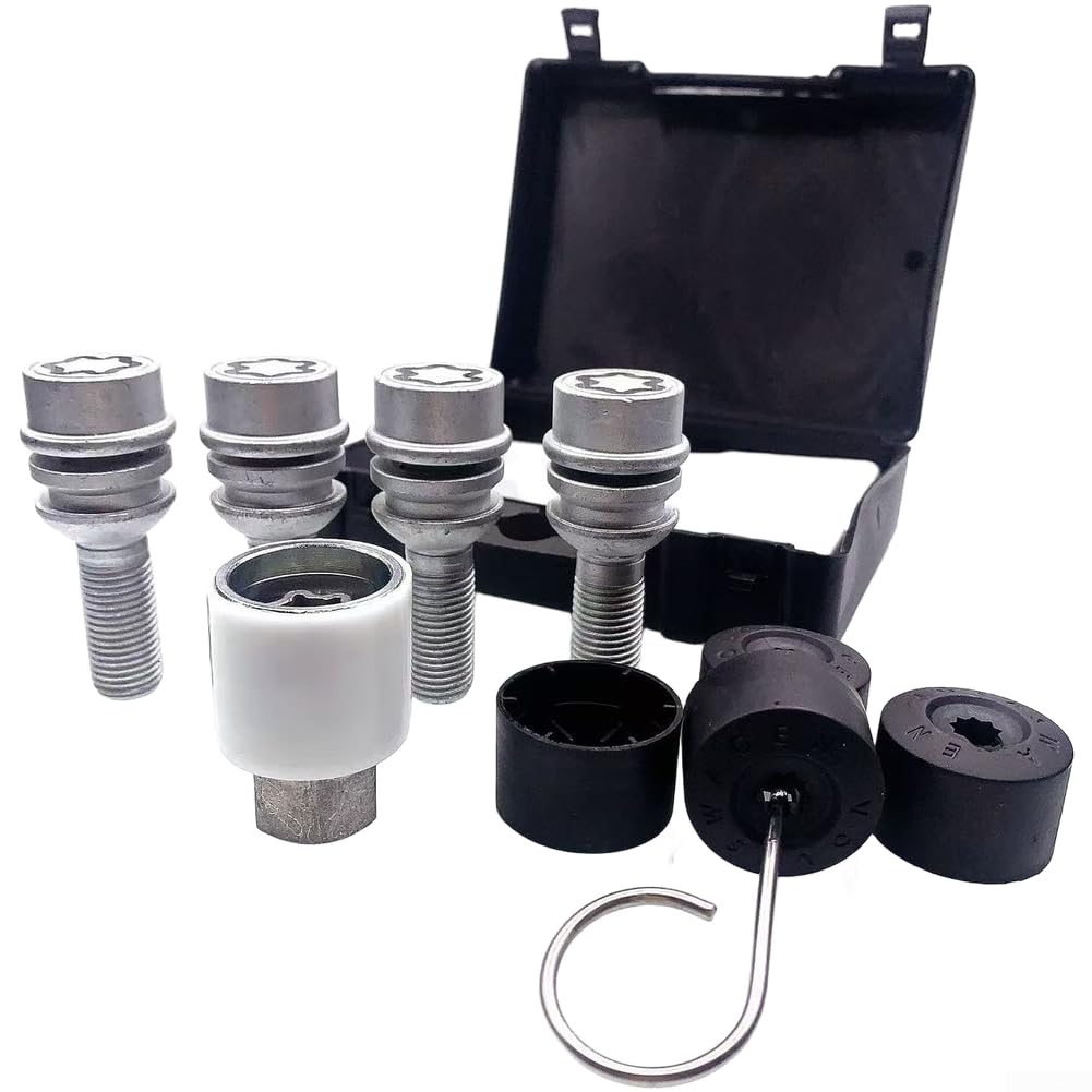Sicherheitsschrauben für Felgen M14x1.5 4 Stück inkl. Adapter - Diebstahlsicherungsbolzen für SUV Modelle