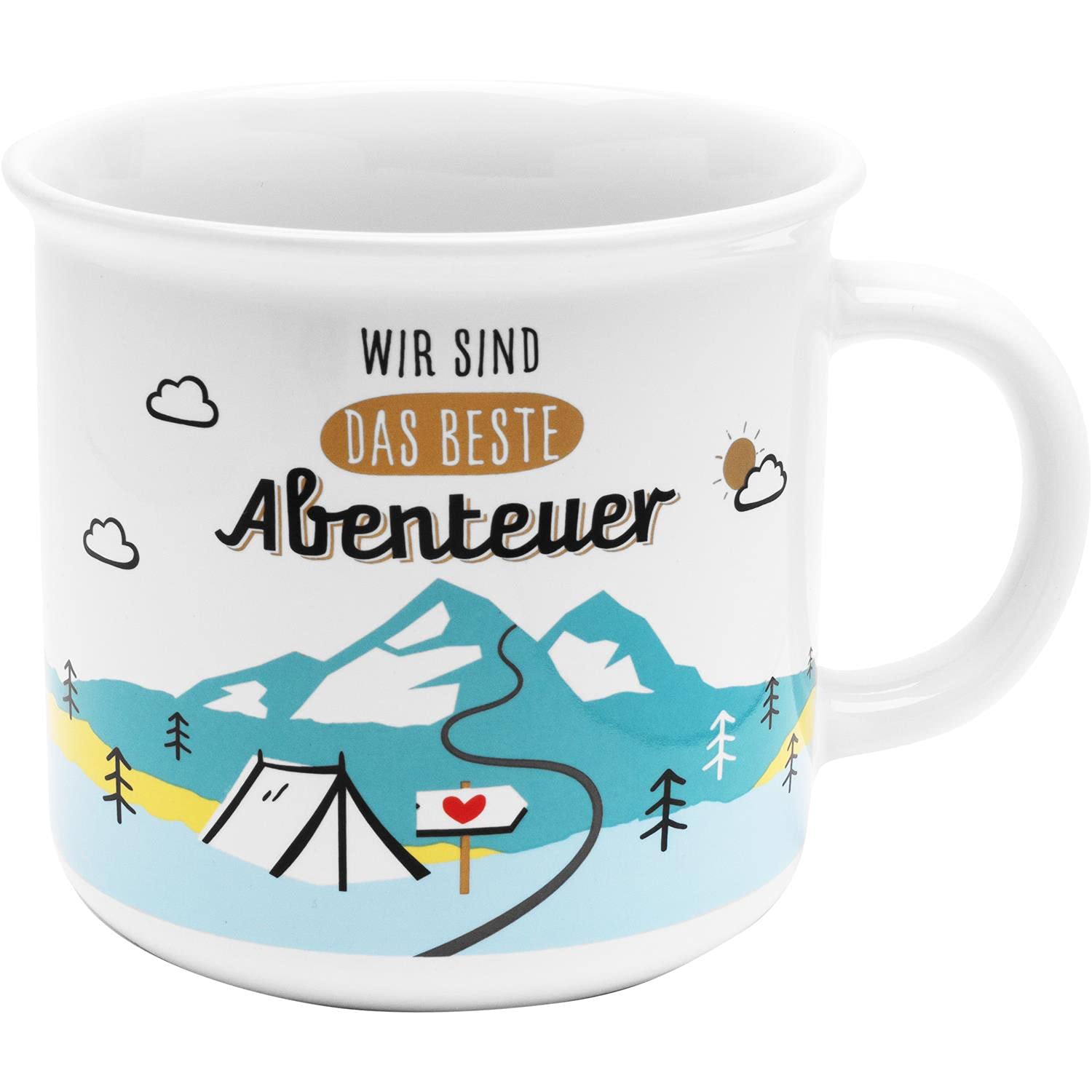 GRUSS & CO Tasse „Traumfänger“ – Große Kaffeetasse Aus Porzellan, 50 Cl, Mit Geschenkanhänger