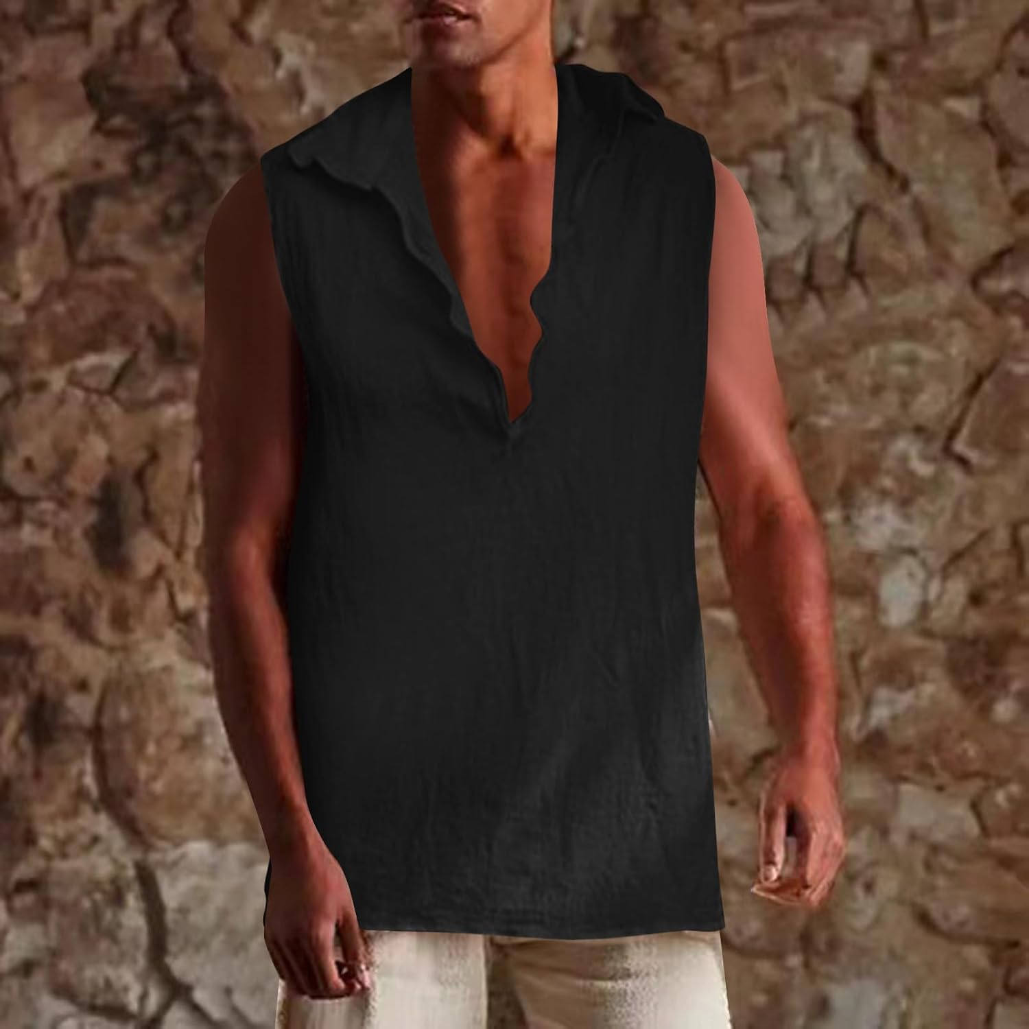 Men's Casual Tank Tops Relaxed Fit Vest Stylish Lightweight Comfortable Solid Color Apparel