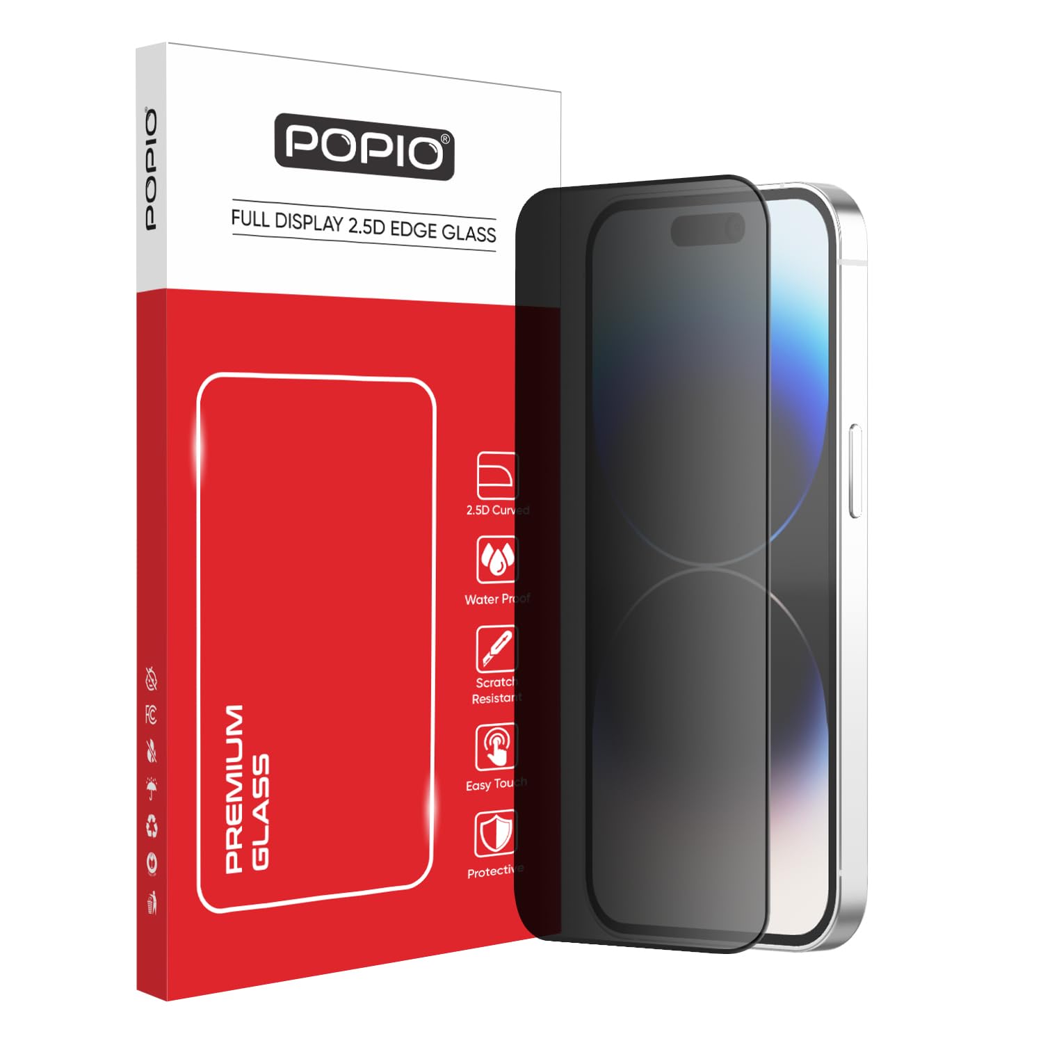 POPIO Privacy Tempered Glass Compatible for iPhone 14 Pro (Black) Edge to Edge Coverage with Easy Installation kit, Anti-Spy Tempered Glass Privacy Screen Protector-image-4