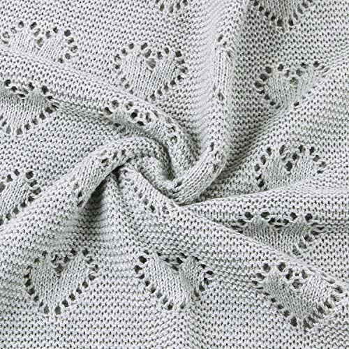 Miniatura 7 de Mimixiong Manta De Bebé De Punto Celular 100 Algodón, 100 X 80 Cm Gris