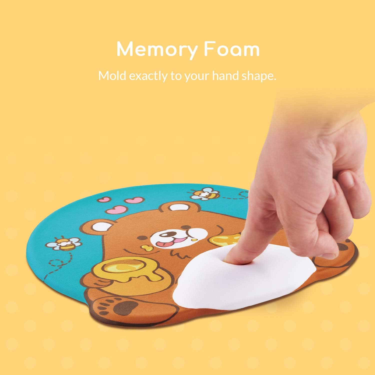 ELECOM Animal Mouse Pad Soft Touch Wrist Rest Ergonomic Design Reduce Fatigue, Bear (MP-AN02BEA)