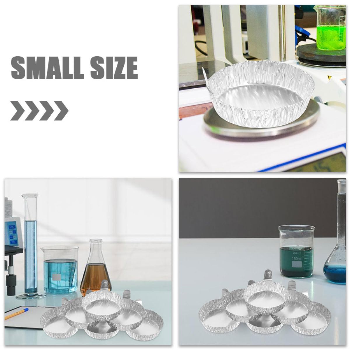 de Pesaje de Aluminio con Asas Prácticos y Fáciles de Llevar para Laboratorio 200 Platos Capacidad 42ml para Uso en Experimentos Científicos