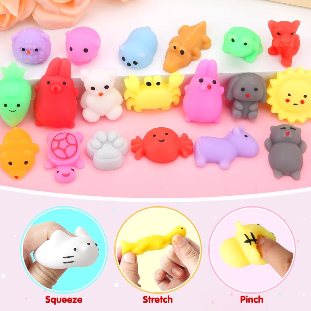 180 Pack Squishy Toys, Kawaii Squishies Party Favors for Kids 4-8 8-12, Mochi Squishy Animals Treasure Box Toys Classroom Prizes Easter Egg Fillers Basket Goodie Bag Stuffers