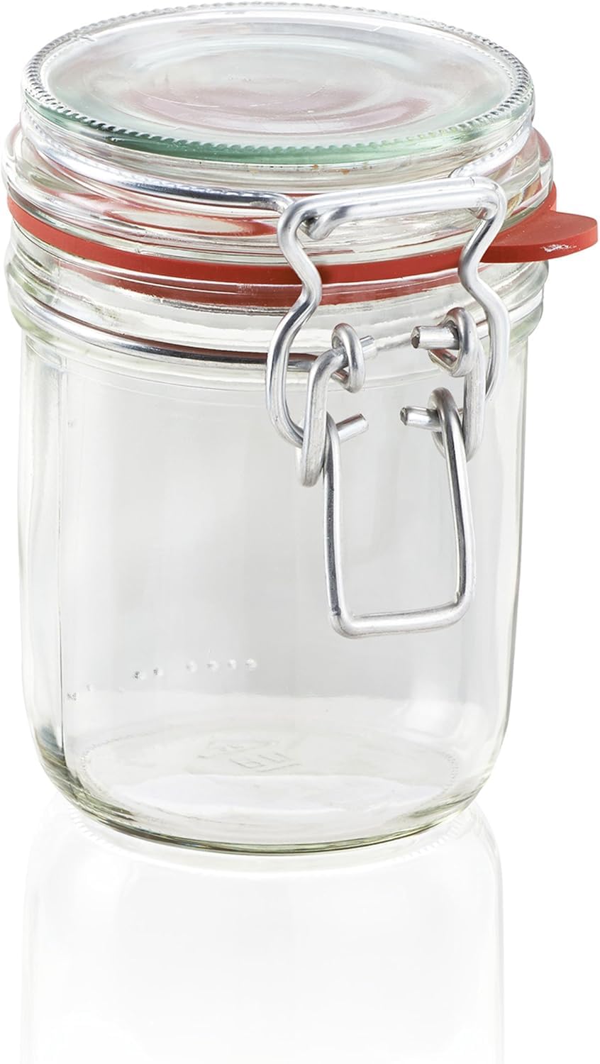 Leifheit Drahtbügelglas, 370 ml, spülmaschinenfestes Einmachglas, Vorratsglas zum Einlegen, Einmachen und Einkochen, dekoratives Einmachglas mit Deckel Küche, Haushalt & Wohnen