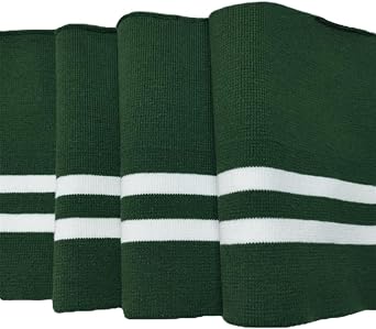 Stretch Striped Ribbing Fabric for Cuffs and Collar, Cotton Elastic Ribbed Knit Fabric Material for Waistbands Home Sewing 39.34 x 6.30 inch, Army Green