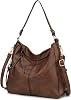 VX VONXURY Handbags Womens PU Leader Shoulder Bags Medium Size for Women Elegant Shoulder Bag Hobo Bag with Removable Strap brown Bohemian