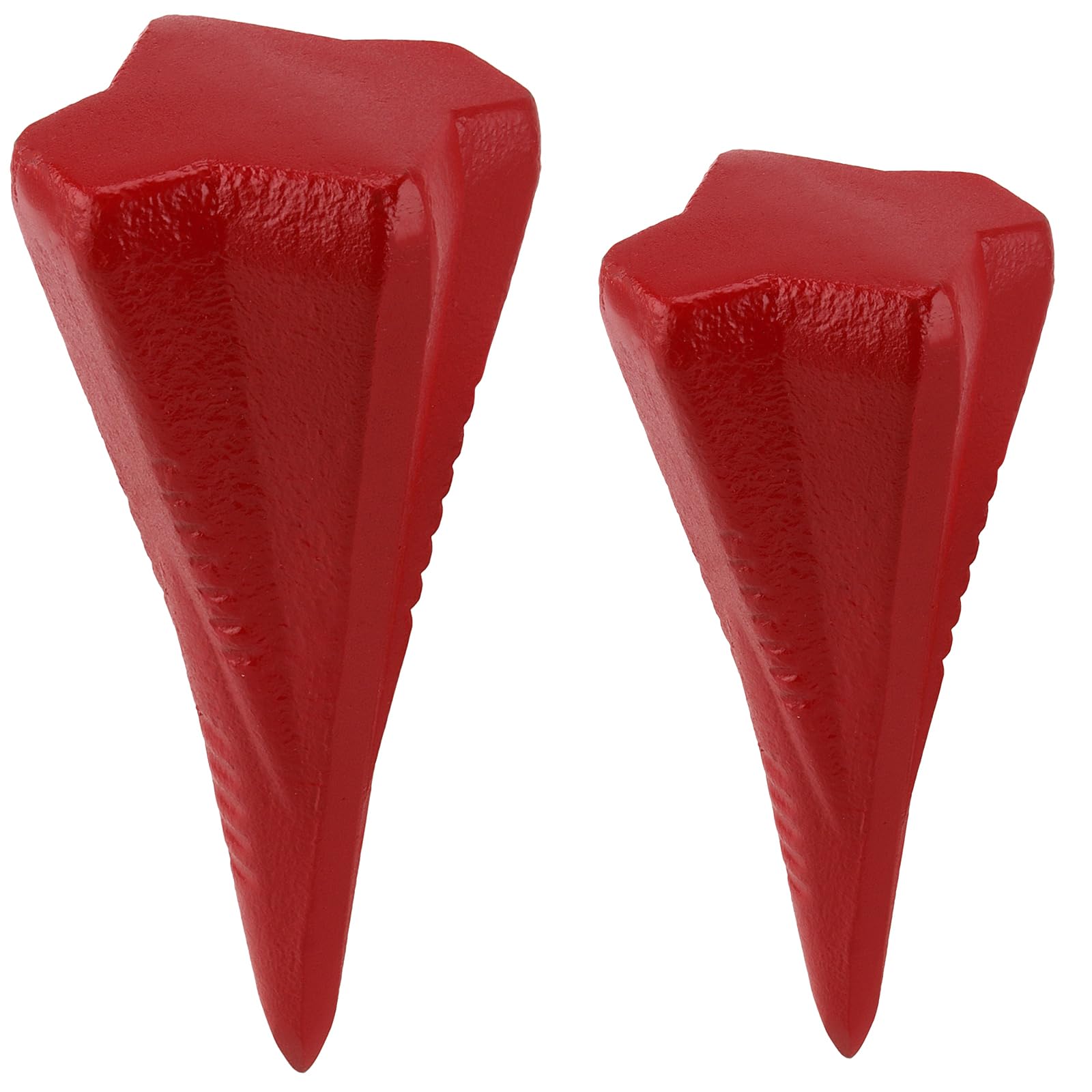 Lot de 2 cales à fendre de bois diamantées de 2 tailles, 1,6 kg, 2,3 kg, 4 directions en acier, cale à 4 voies pour fendre le bois, rouge