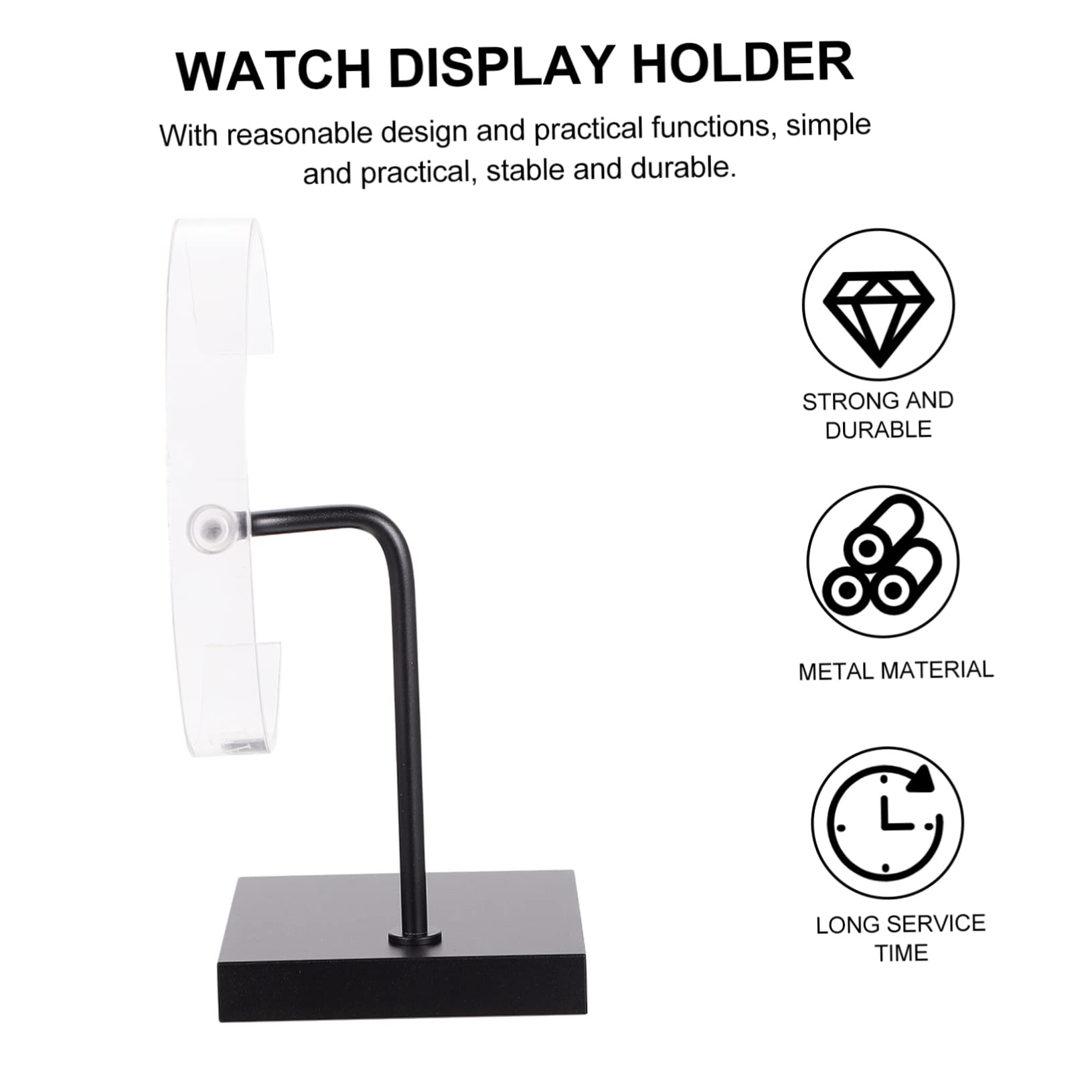 Gatuida 2 Stücke C Aufbewahrung Halskette Schwarz DREI Organisation Rack Professionell Schlafzimmer Nützlich Ständer Uhr Stütze Schmuck Klar Halter Metall Speicher Vitrine Zeigen
