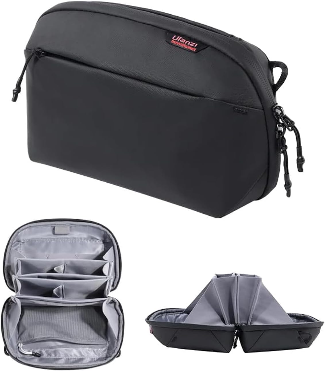 ULANZI Traker Tech Pouch Mini BP07, 2L Origami Style Storage Bag Electronics Organizer | Splash Resistant Travel Accessory Handle Bag | Travel Friendly Gadgets Organizer Pouch, USB Cable Organizer