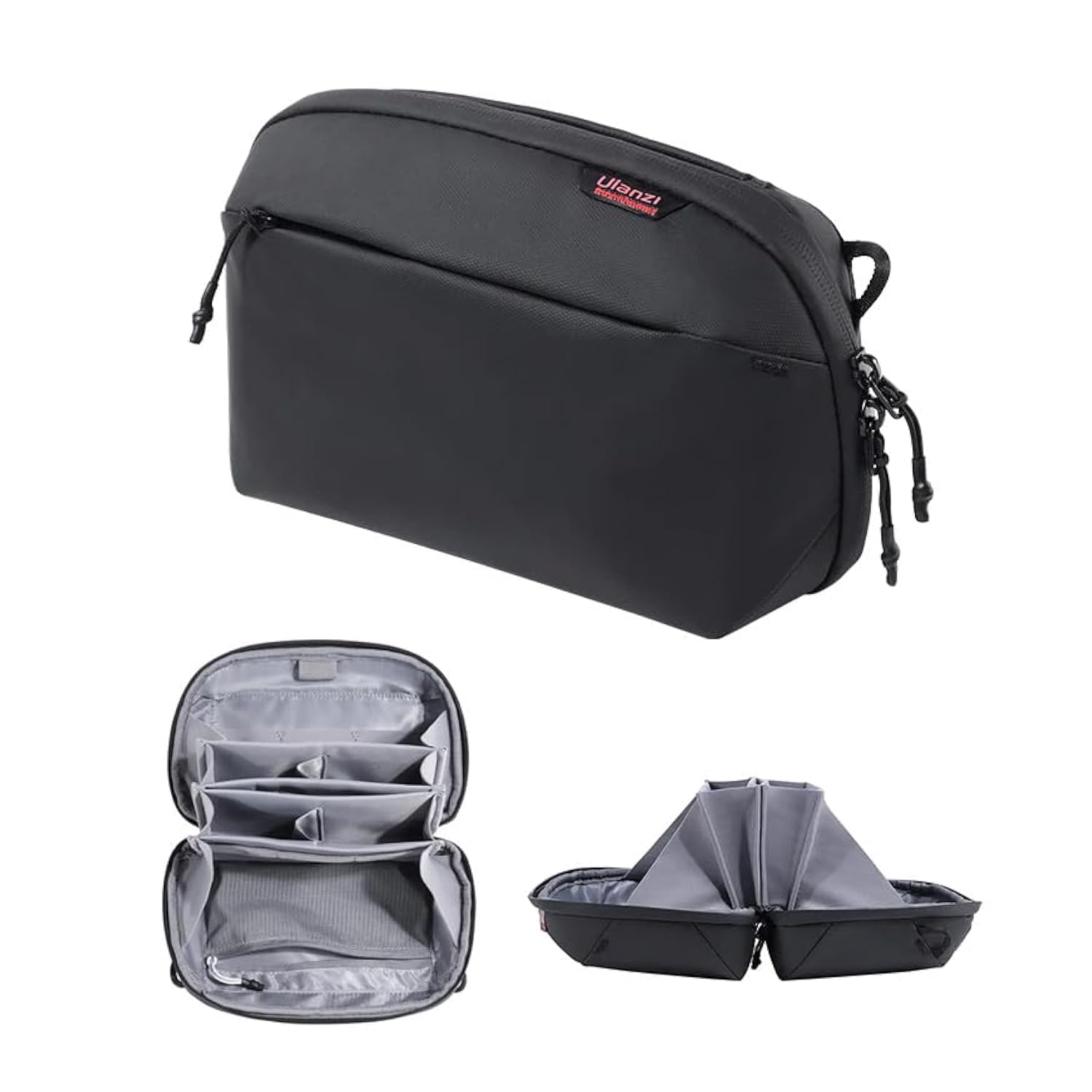ULANZI Traker Tech Pouch Mini BP07, 2L Origami Style Storage Bag Electronics Organizer | Splash Resistant Travel Accessory Handle Bag | Travel Friendly Gadgets Organizer Pouch, USB Cable Organizer