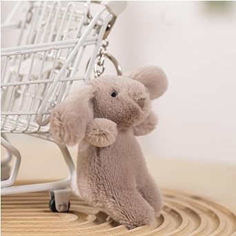 Niedlicher Plush Bunny Keyring for Backpack, 3.5-Inch Mini Rabbit Keychain as Handbag Charm Gift for Women