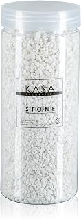 Tarro de piedras decorativas para macetas color blanco de 1180 g, 11 colores de piedras decorativas para jarrones, piedras decorativas de 2,5-4 mm