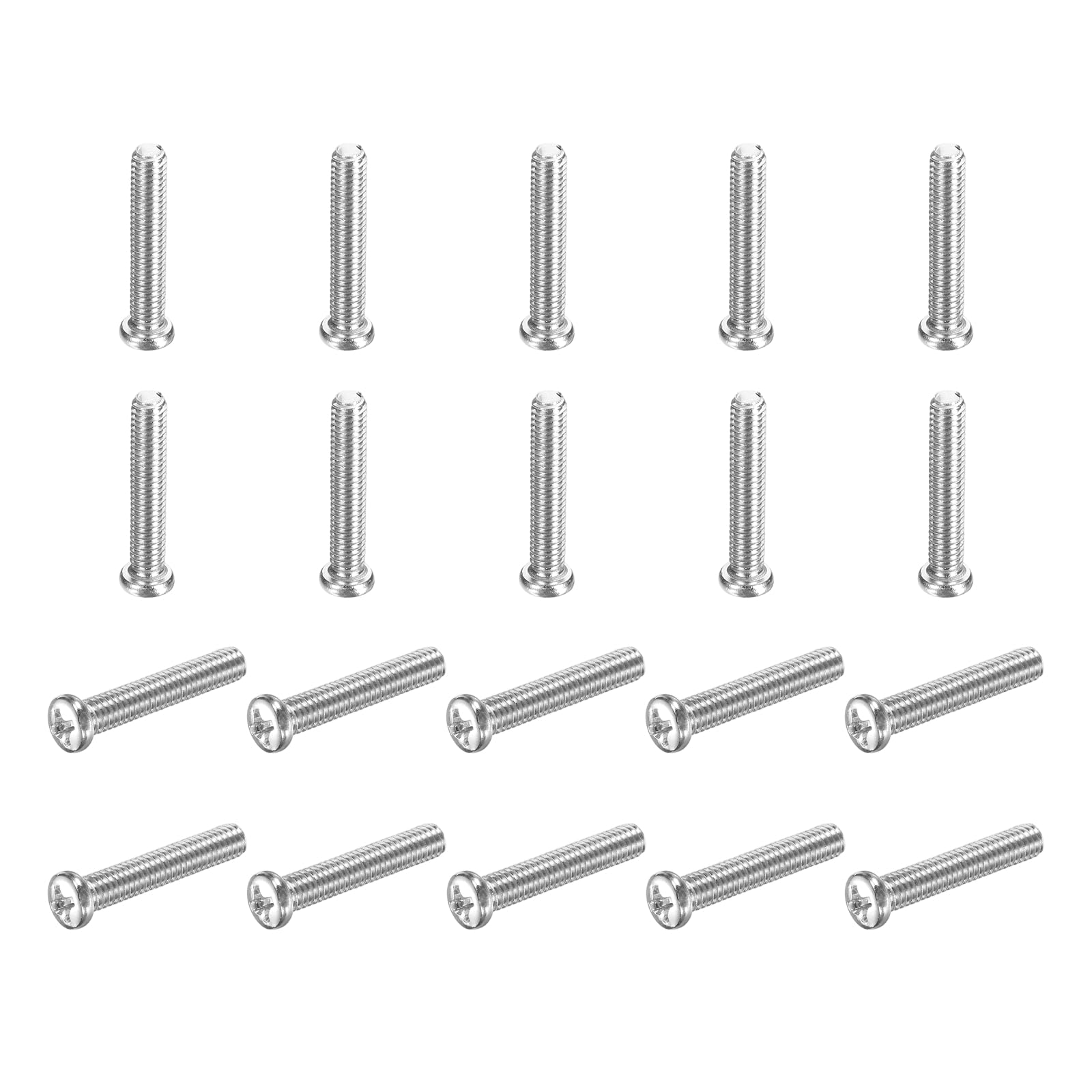 sourcing map 100 Pcs M4x22-0.7mm Phillips Pan Head Machine Screws, Carbon Steel Full Thread