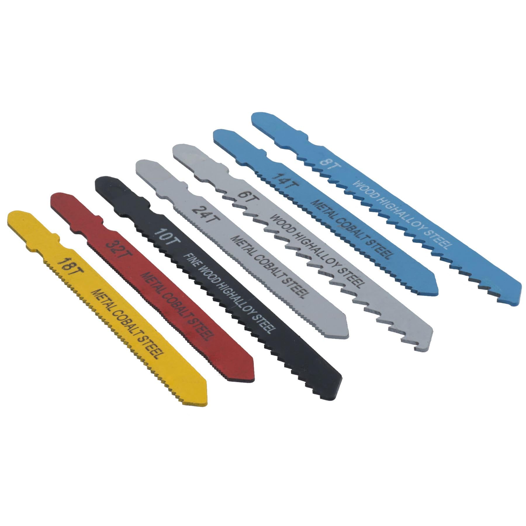 Set di 280 lame assortite per seghetto alternativo per metallo, legno, plastica, codolo a T, attacco Bosch