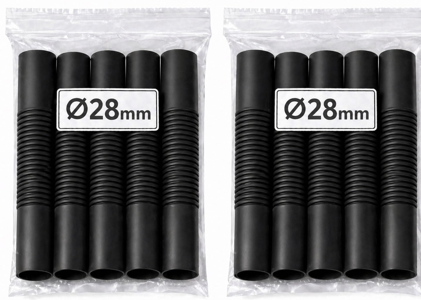 Bee Blinds Elektroinstallationsrohr PVC 28 mm Schwarz, 10x 2 m (20 m), inkl. 10 Flexible Verbindungsstücke, Kabelschutzrohr Installationsrohr