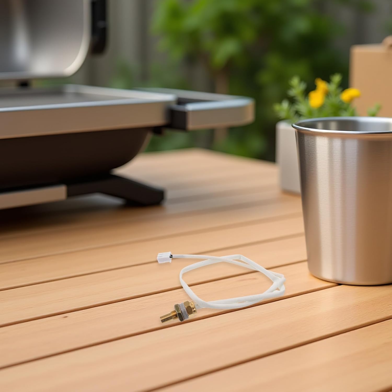 Temperature Probe for Grill with Pt100 Sensor, Simple Design, Plastic and Metal Construction, Versatile Use for Smoker and Barbecue, Accurate Internal Temperature Sensor
