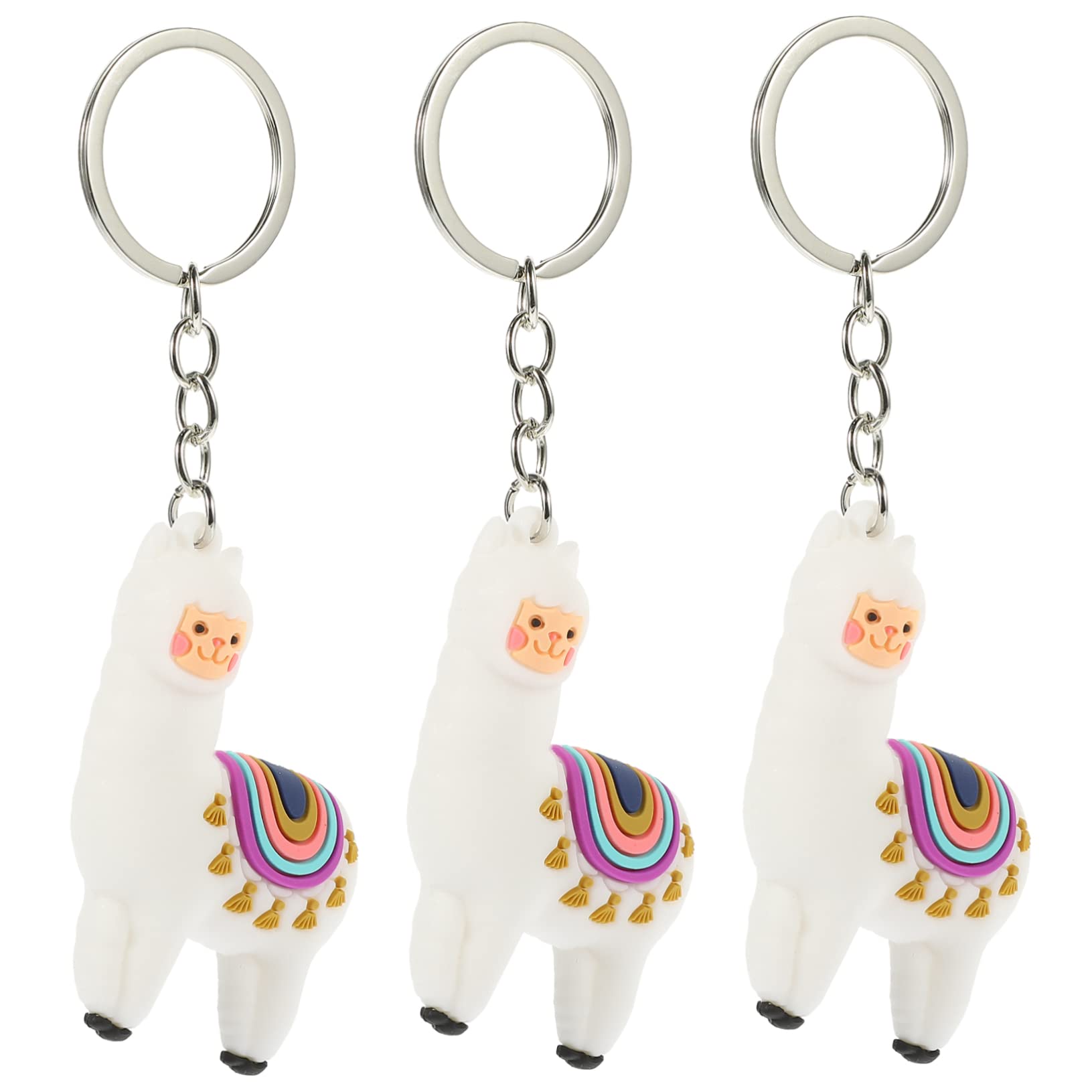 KOMBIUDA 12piezas Llavero De Alpaca De Peluche Adorno Colgante Para Mochila Bolsa y Llaves Diseño Creativo y Compacto Para Niñas y Fiestas