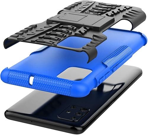 Miniatura 6 de Funda para Samsung Galaxy A51 4G con protector de pantalla de vidrio templado cubierta y soporte duro híbrido resistente de alta resistencia