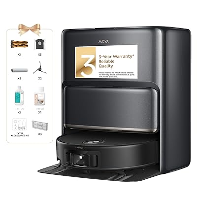 MOVA Z60 Ultra Roller Complete Robot Vacuum and Mop, 28,000Pa Suction, Roller Real-Time Flutting Self-Washing, Auto Carpet Shield, Extendable for Edge Cleaning, Anti-tangle DuoBrush, Care-Free Station