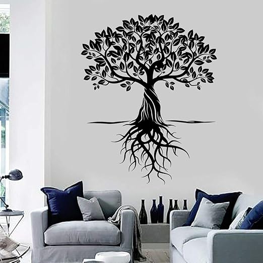 NSRJDSYT Wall Sticker Tree Roots Leaf Home Art Decor for Bedroom Yoga