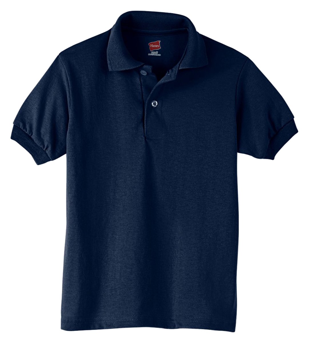 Polo bleu en coton jersey Hanes Kids EcoSmart taille M pour enfant