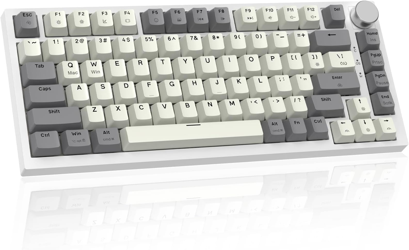 LexonElec x ATTACK SHARK K85 Magnetic Switch Mechanical Keyboard, Rapid Trigger, Cloud Driver, LIGHTSYNC RGB Backlit, TKL Wired Gasket Mount 75% Gaming Keyboard with Knob Control for Win/Mac - Grey