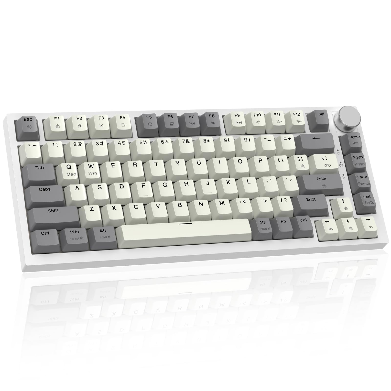 LexonElec x ATTACK SHARK K85Pro Magnetic Switch 75% Mechanical Keyboard, Rapid Trigger, DKS/MT/TGL, LIGHTSYNC RGB, QWERTY, Rolled USB C Cable, TKL Gaming Gasket Keyboard with Knob - Grey