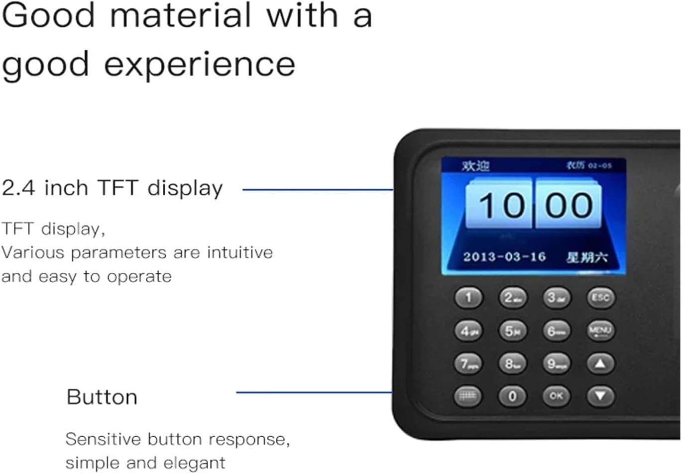 A6 生体認証勤怠システム USB 指紋リーダー タイムレコーダー 従業員管理機 電子機器 JP 高速認証