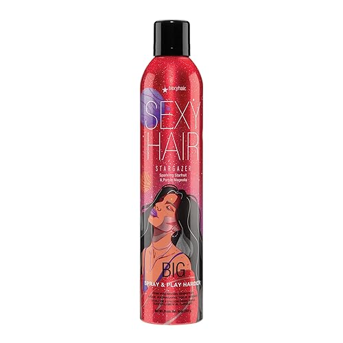 SexyHair Big Spray & Play Harder Firm Volumizing Hairspray  All Day Hold and Shine  Up to 72 Hour Humidity Resistance