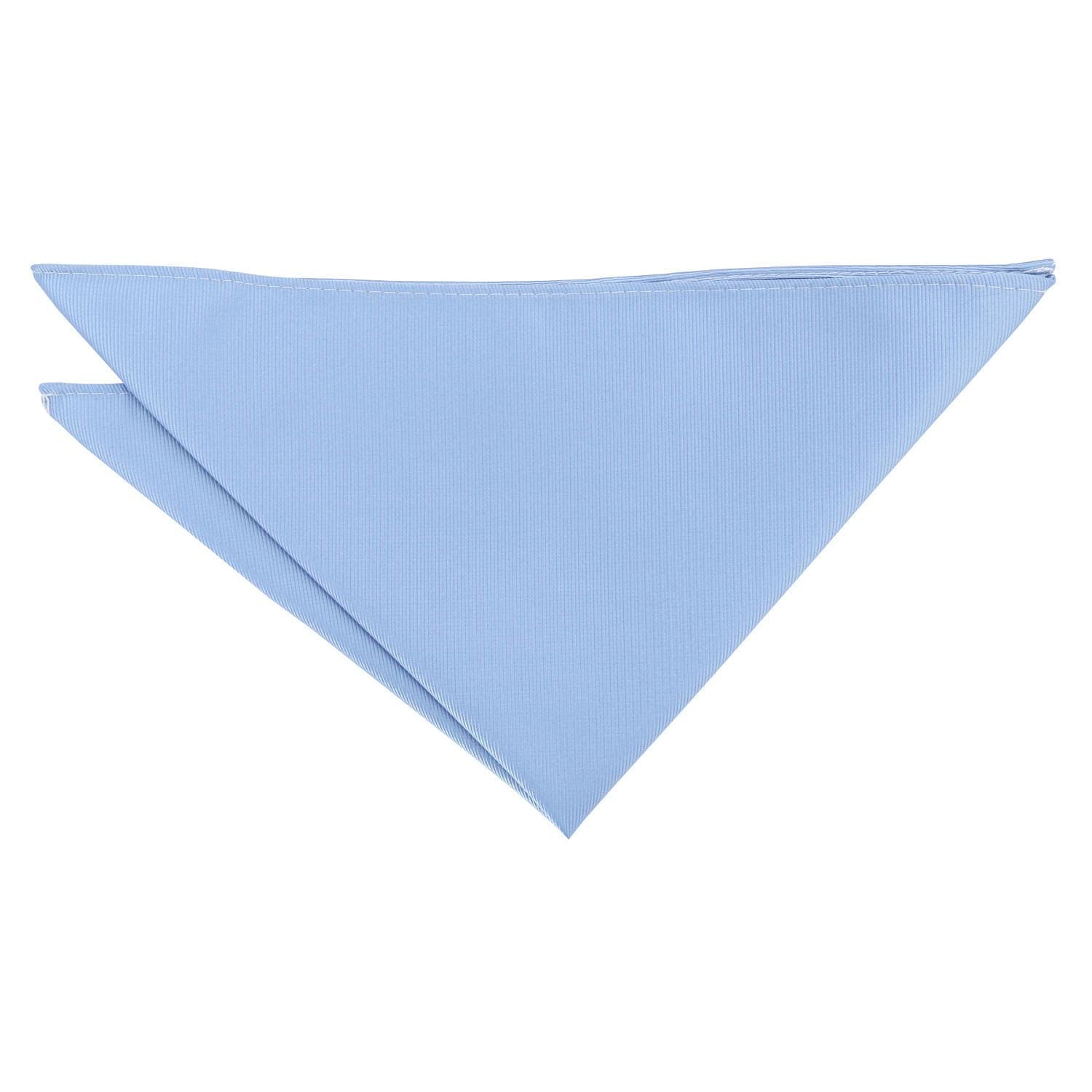 DQT Mens Plain Twill Pocket Square - Wedding, Business & Formal Suit Handkerchief - Dusty Blue