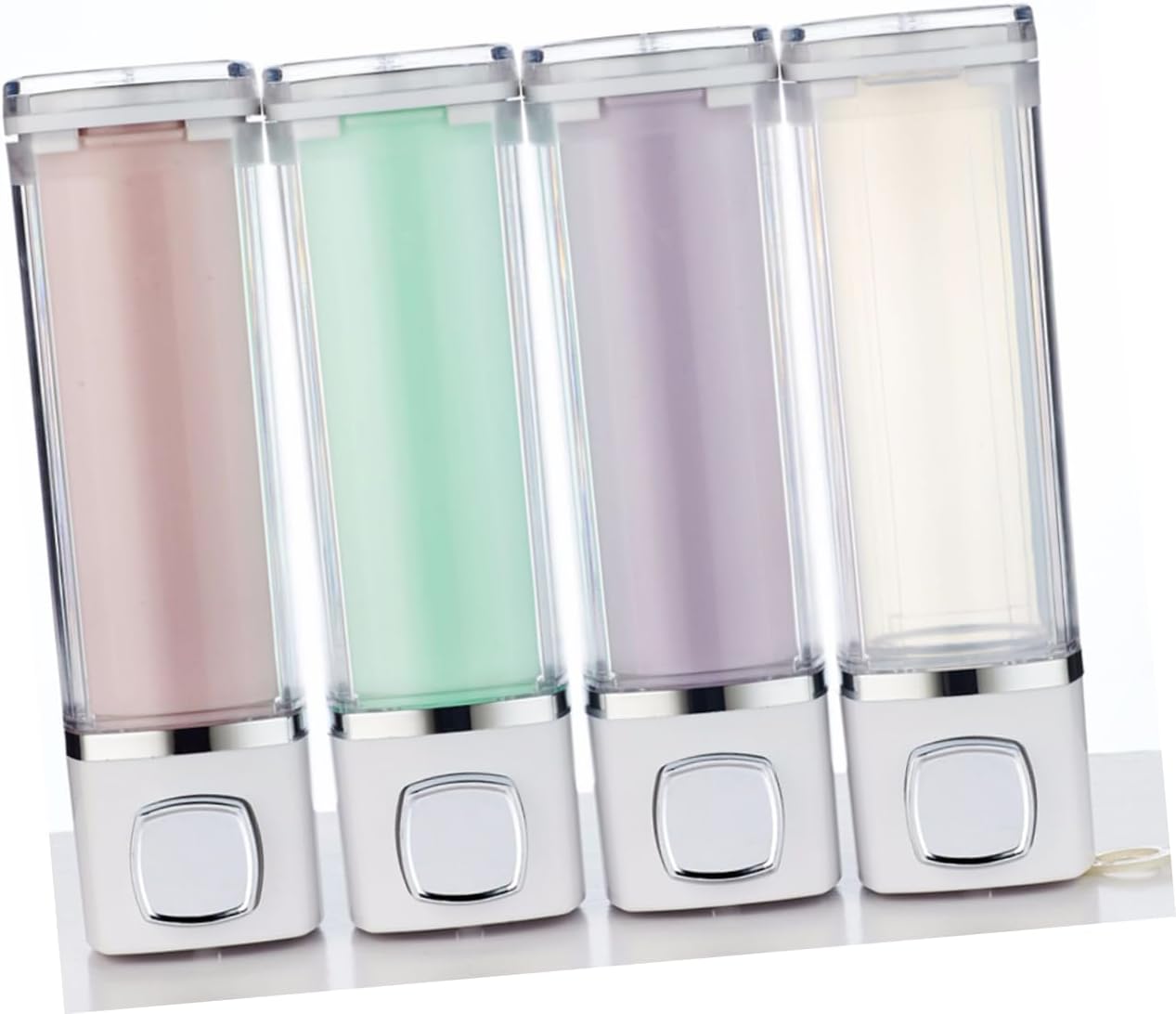 MAGICLULU Wall-Mounted Plastic Soap Dispenser Random Color Refillable Liquid Soap Holder for Bathroom and Kitchen Versatile Shampoo Container and Pump Dispenser