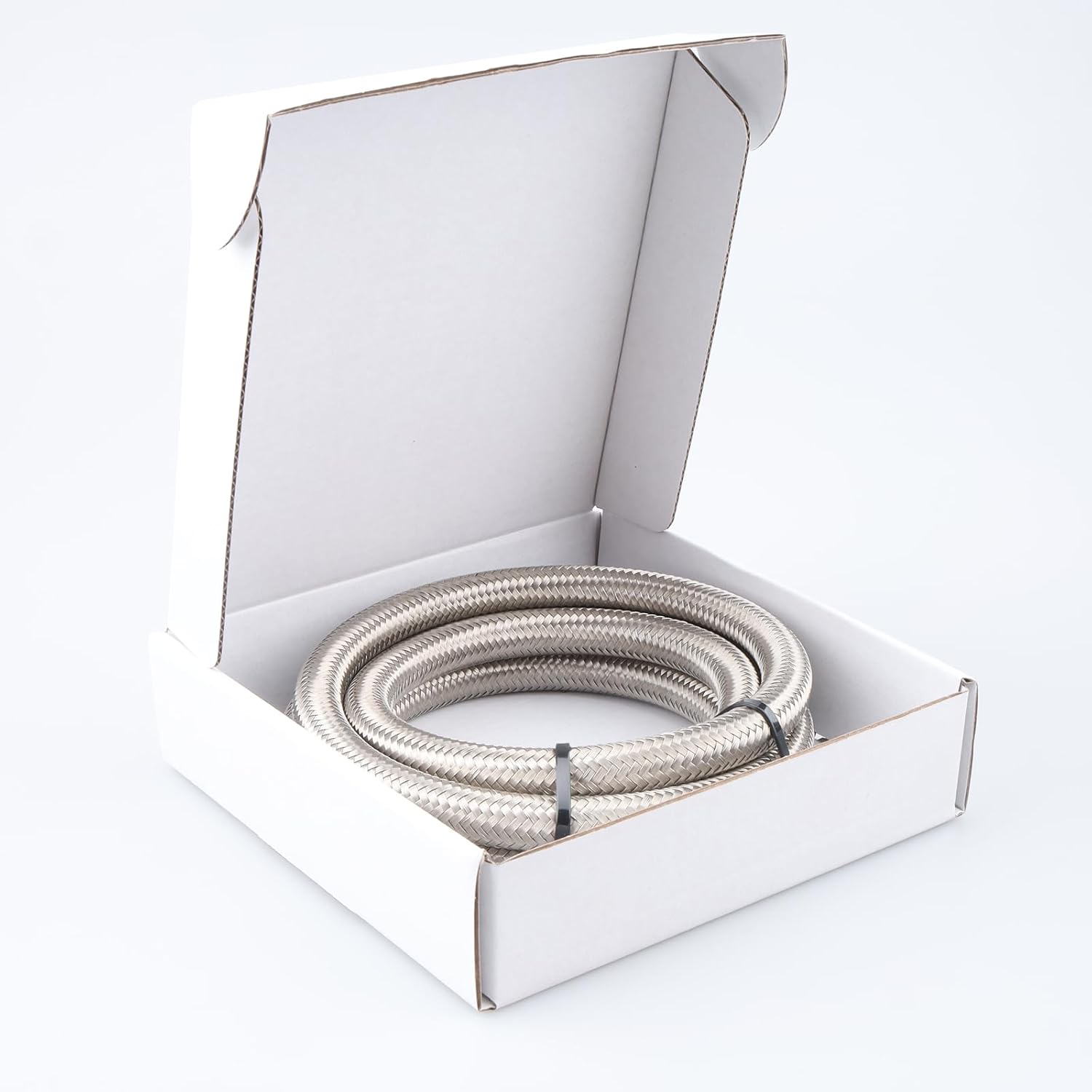 AC PERFORMANCE -6 AN Hose Fuel Line, Stainless Steel Braided CPE Rubber, Compatible with Fuel System, E85, E10, Oil, Gasoline, Methanol, Lubricants, Coolant System (5 Feet)