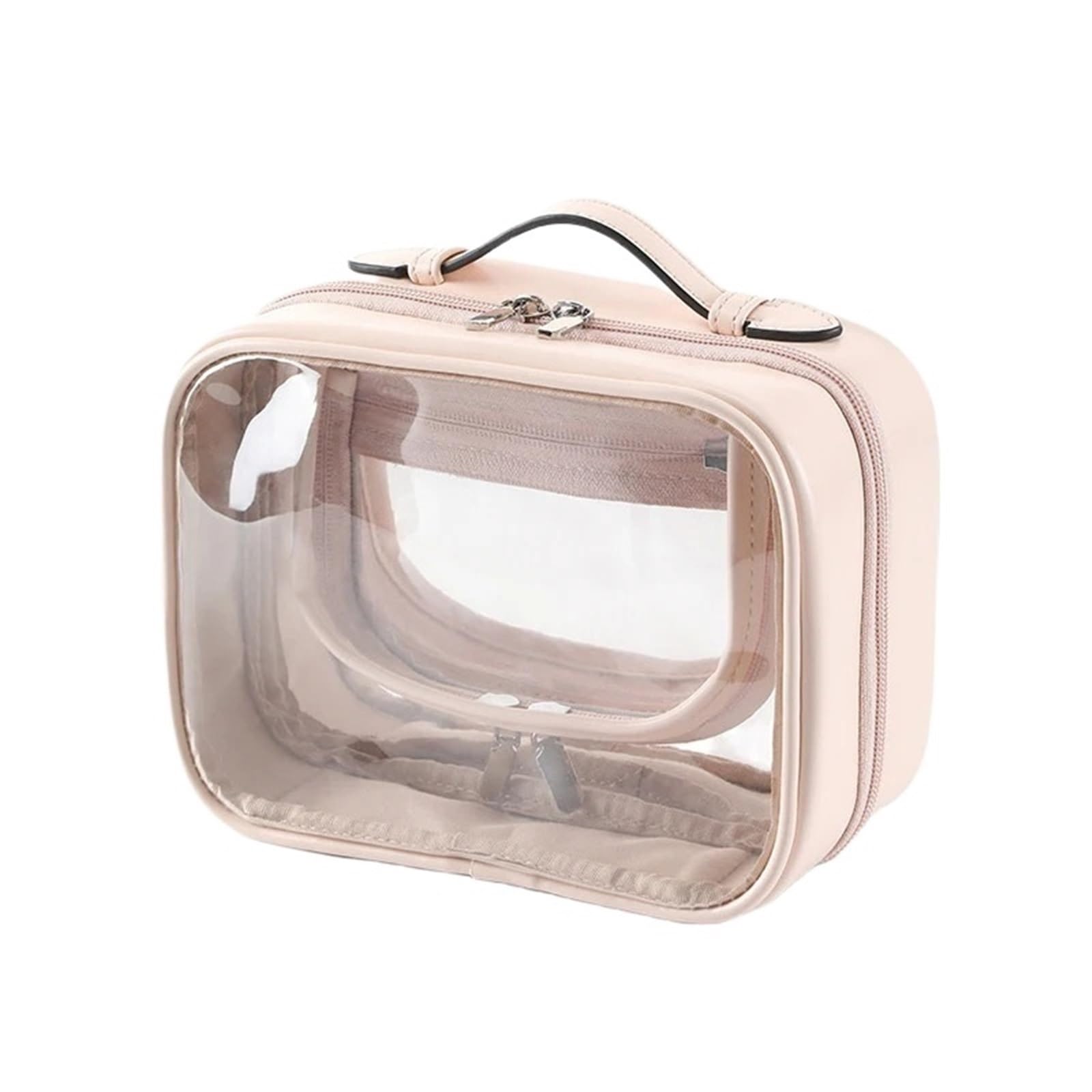 Borsa da Toilette Impermeabile Borsa for cosmetici a doppio strato | Pennello for trucco a doppio strato, multifunzionale, trasparente(Coffee)
