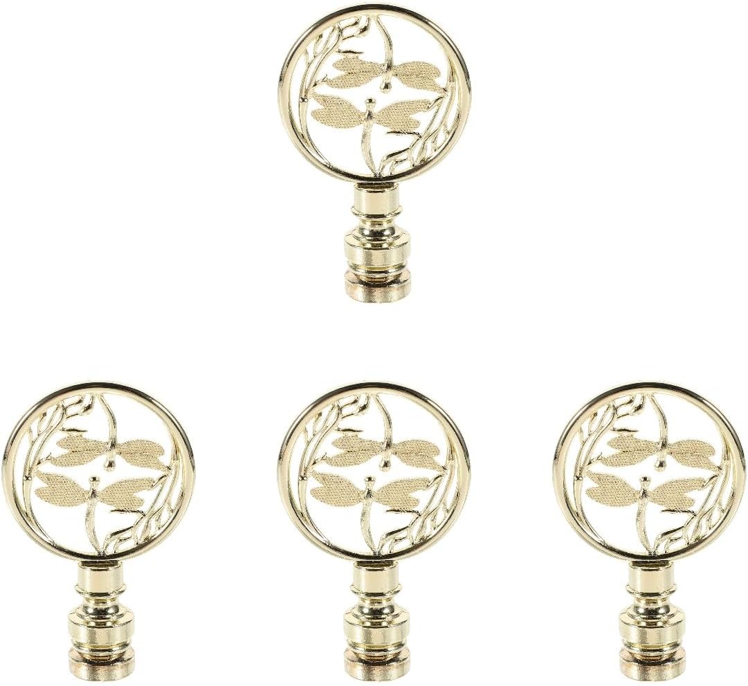 4pcs Dragonfly Lamp Finial Knob Decorative Metal Cap for Easy Installation Unique Home Decor Accessory Vintage Finish for Table and Floor Lamps