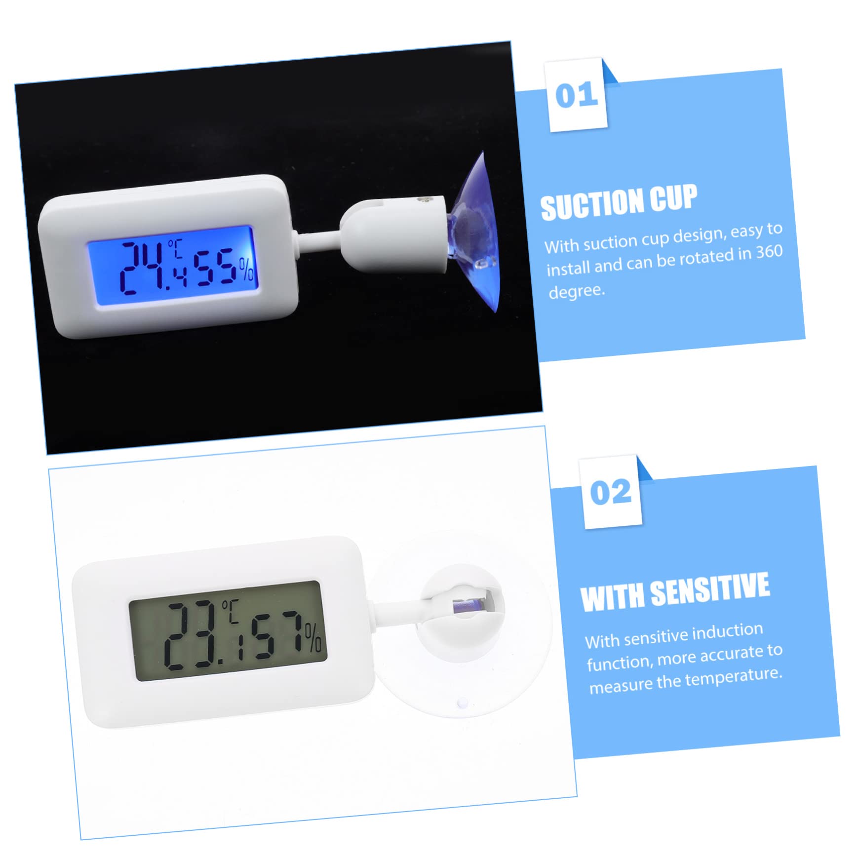 WOONEKY 4stücke Reptile Thermometer Mit Großem Display Und Saugnapf Präziser Temperaturmesser Für Reptilien Und Terrarienanwendungen Installieren Und Platzsparend