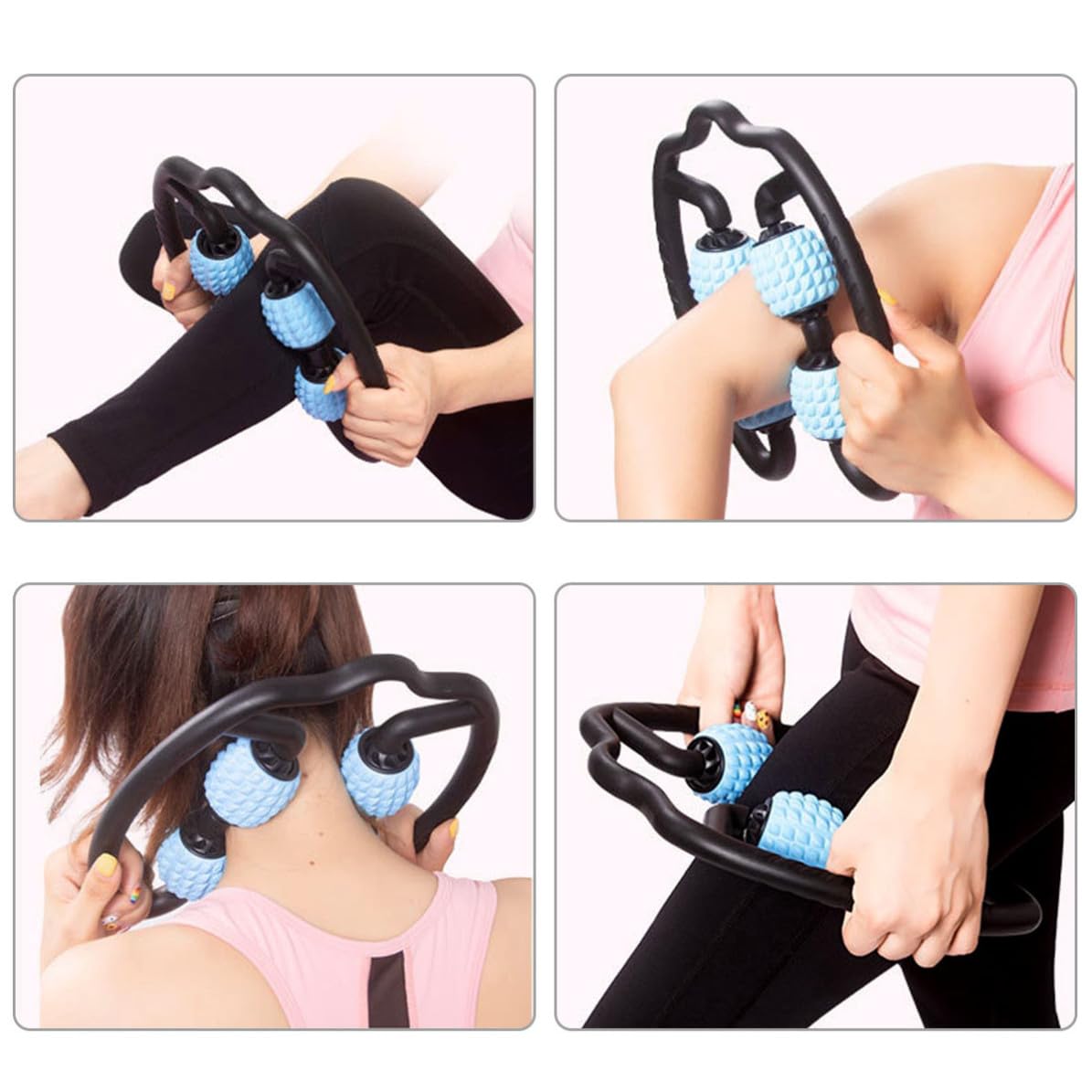 Veemoon Rullo di Massaggio Portatile per Gambe in Pp Supporto Elastico e Larghezza Regolabile, Massaggiatore Roller per Rilassare i Muscoli e Alleviare Dolori