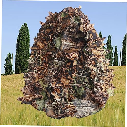 Kisangel Máscara Chapéu Folhas De Camuflagem Chapéu De Camuflagem Arnês Folhas Verdes Máscara Facial