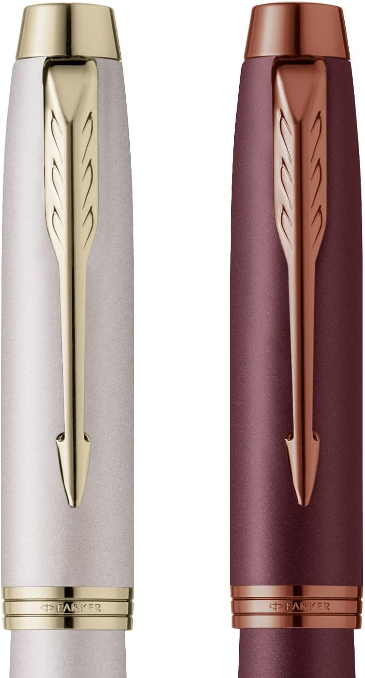 PARKER 2190485 Parker Fountain Pen IM Monochrome Burgundy BGT Fine Point Gift Box Authentic Imported