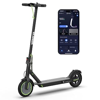 Electric Scooter, 350W/500W Powerful Motor, 19/22 MPH Max Speed, 15/23 Miles Range, Lightweight Foldable Kick Scooter with Dual Braking Systems, Smart APP - Amazon product rated Grade A
