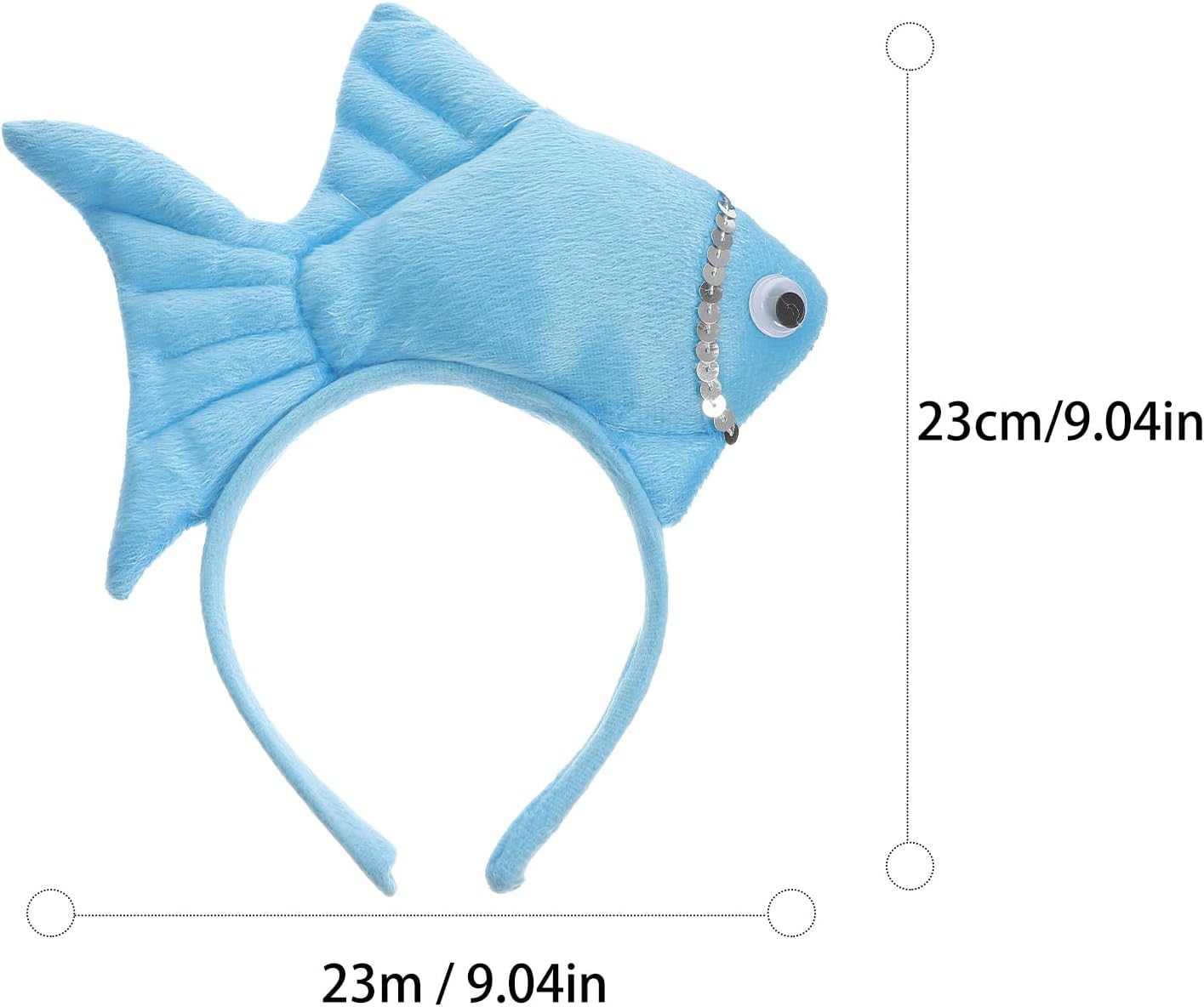 Blue 3d Goldfish Headband for Kids and Adults - Funny Halloween Party Accessory, Cloth Material, Animal Cosplay Headwear for Festivals and Performances