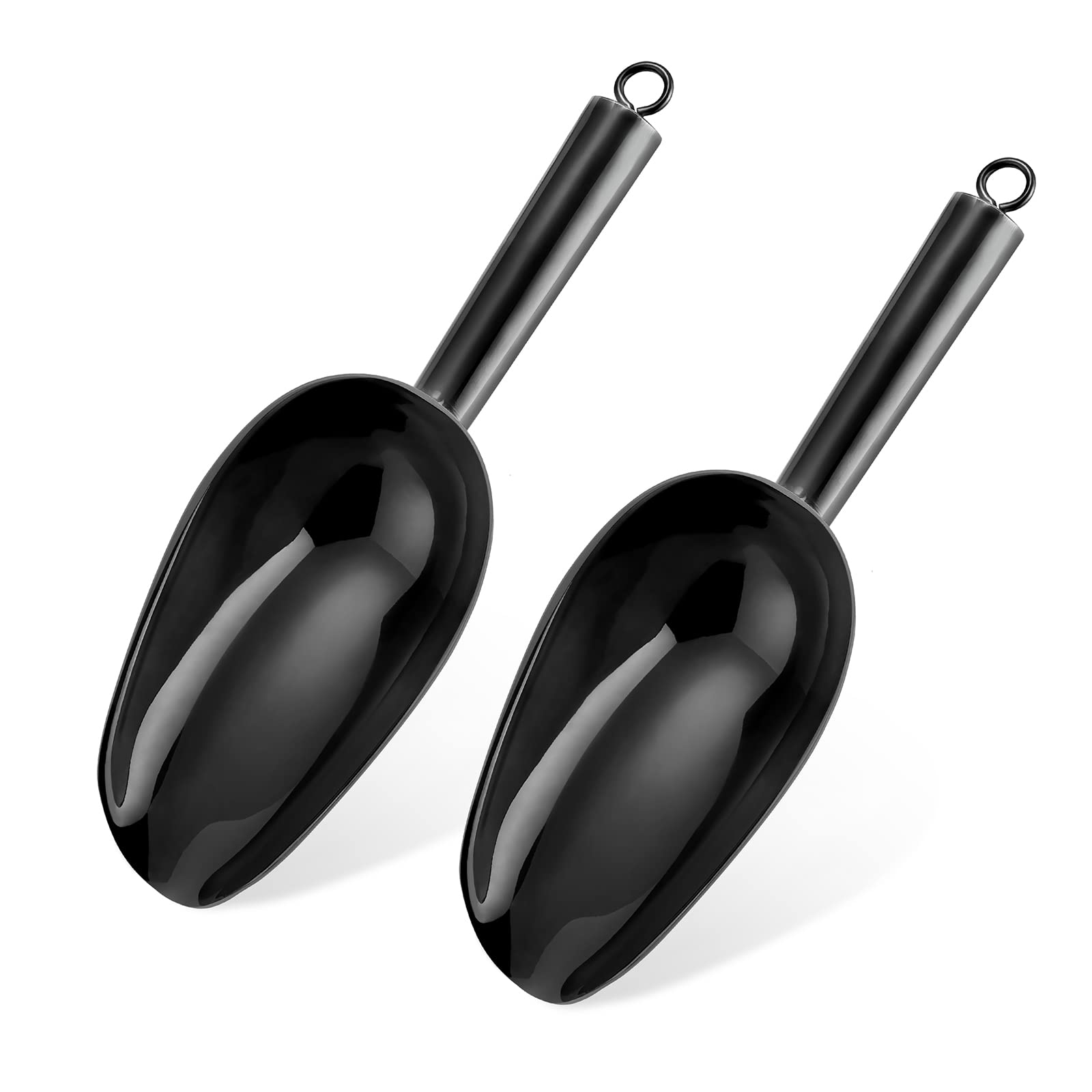 HaWare Juego de 2 palas para hielo (acero inoxidable), color negro