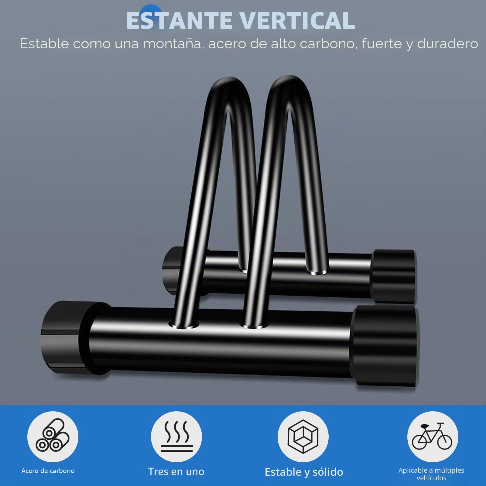 ENGWE MTB Soporte para bicicleta, estante de almacenamiento para 3 bicicletas, soporte de metal para estacionamiento al aire libre para garaje o cobertizo (3 estaciones de bicicletas)