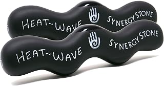 Heat-Wave (Basalt Black)(Set of 2) Synergy Stones - Contoured Hot Stone Massage Tools - Deep Heat for Muscle Tension Relief - Relaxing and Therapeutic - Natural-Matte Surface for on Skin with oil only