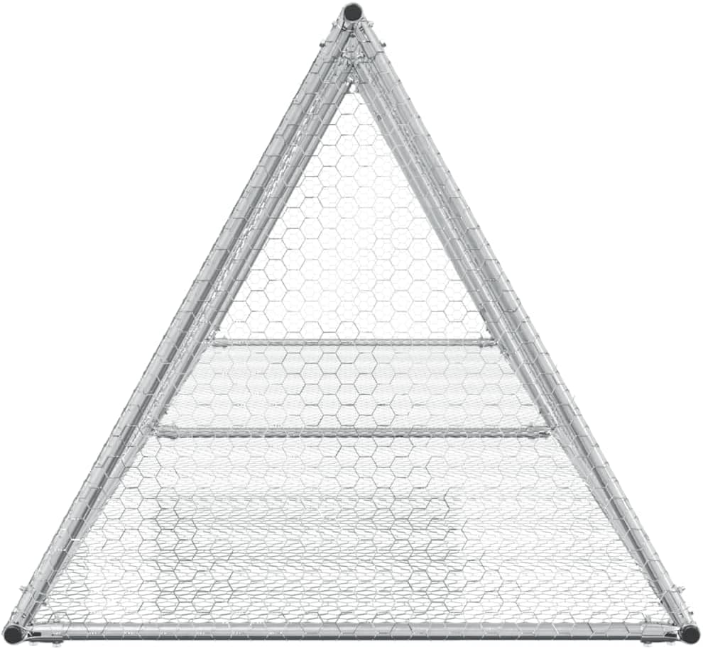 Outdoor Large Silver Galvanized Steel Rabbit Hutch - Secure Lock, Ventilated Design for Rabbits, Chickens, Ducks - Durable Pet House Enclosure for Garden Use