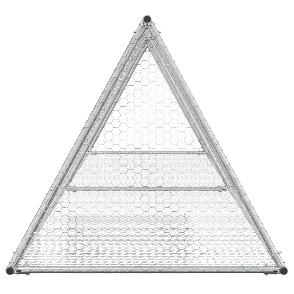 Homgoday Jaula para Conejos Acero galvanizado Plateado 400x105x91 cm, Cercado para Perros Perrera Gallinas, Caseta para Perros Mascotas Animales Perro Grande Exterior