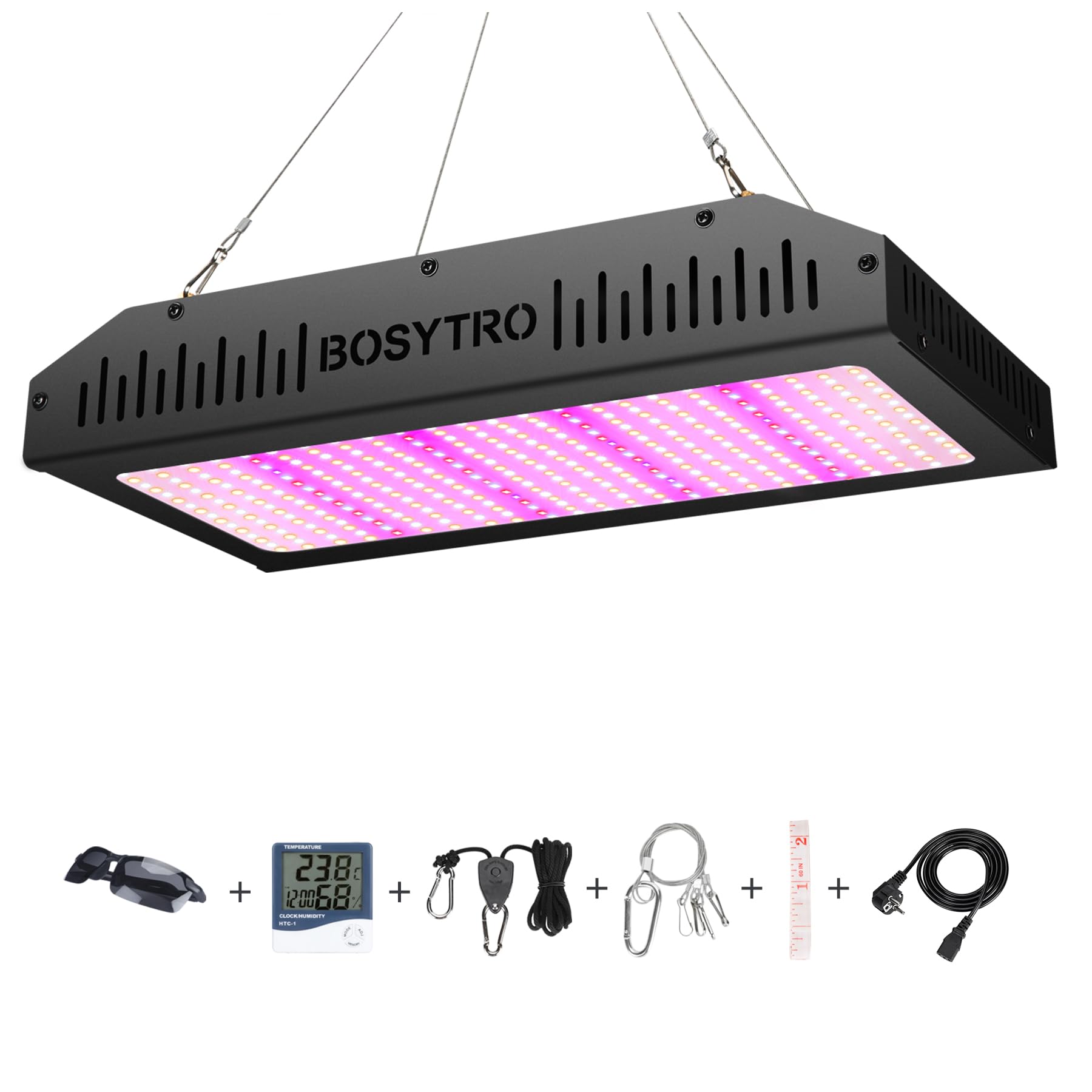 Grow Light, 2000W Lámpara Plantas de Espectro Completo, Focos Led Cultivo Interior, Lámpara de Cultivo de Doble Interruptor Veg & Bloom, Luz Crecimiento Plantas